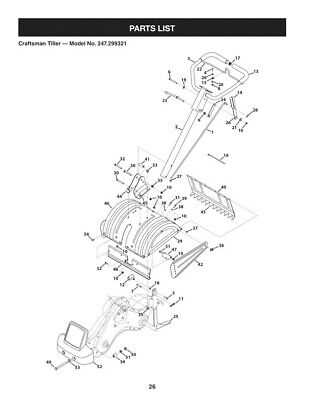 craftsman tiller model 917 parts diagram