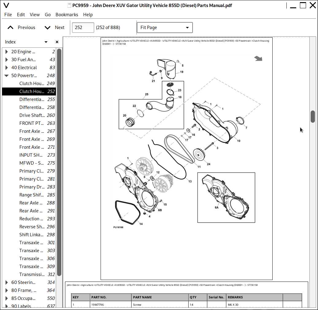 john deere 855 parts diagram