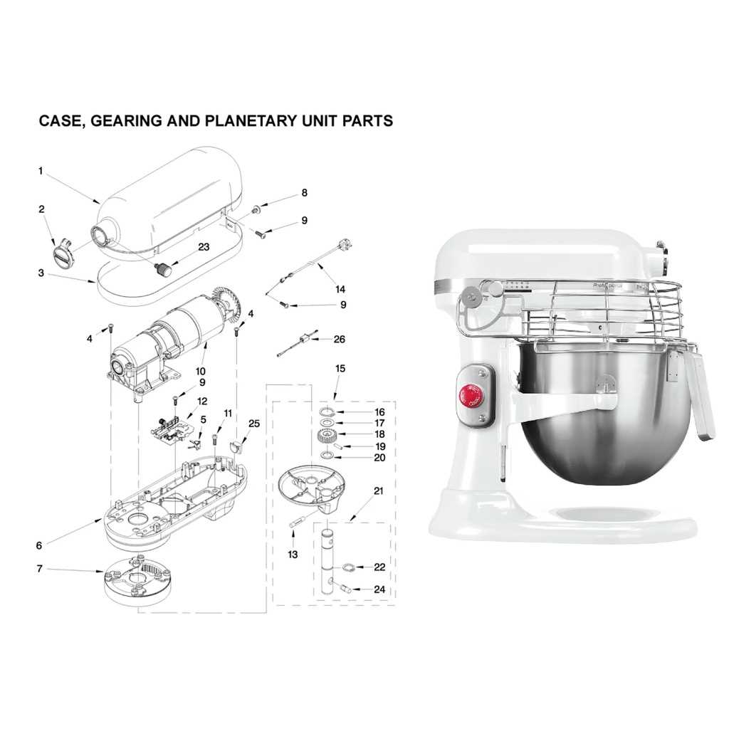 replacement kitchenaid mixer parts diagram