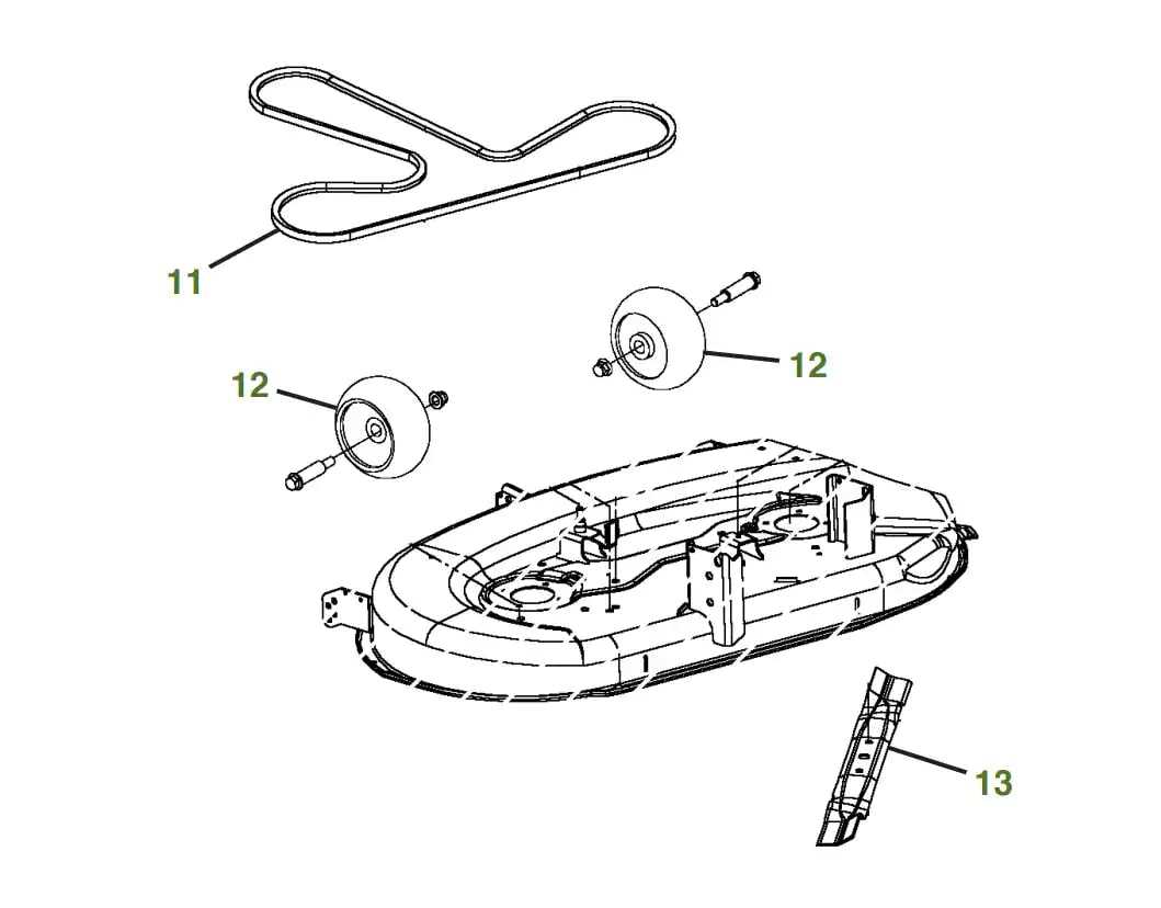 john deere x300 mower deck parts diagram