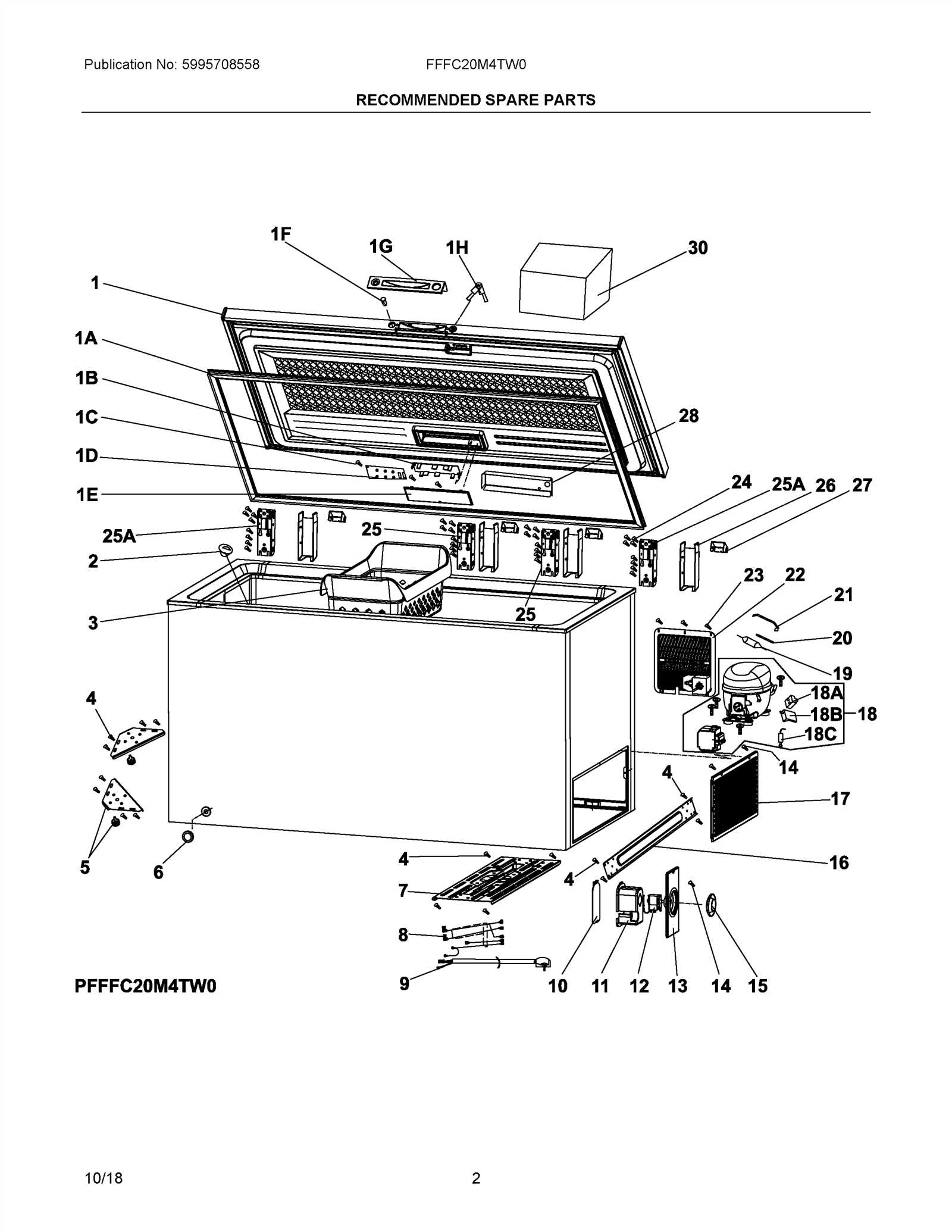 chest freezer parts diagram