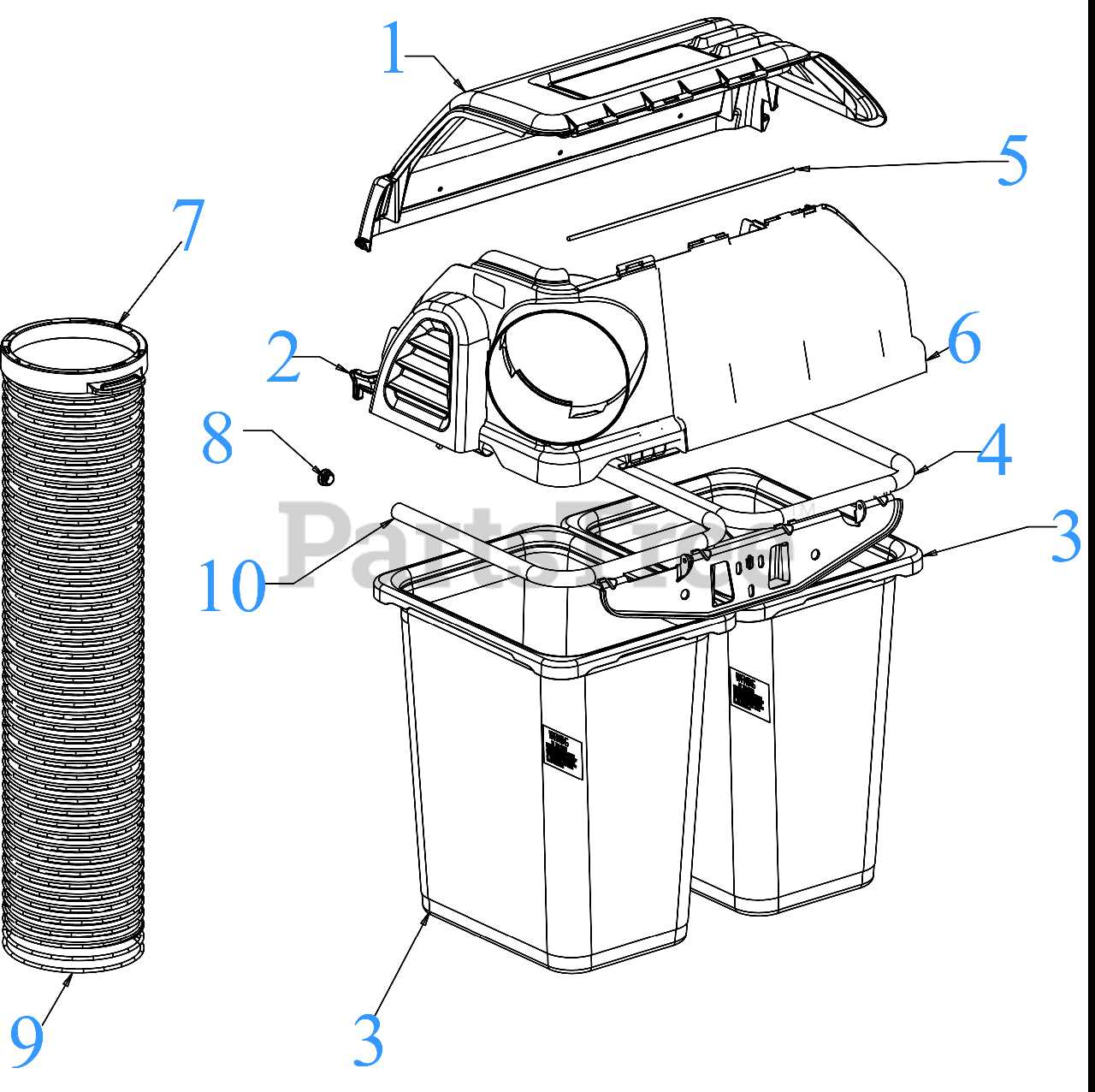 cub cadet bagger parts diagram