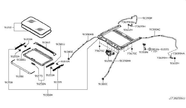 sunroof parts diagram