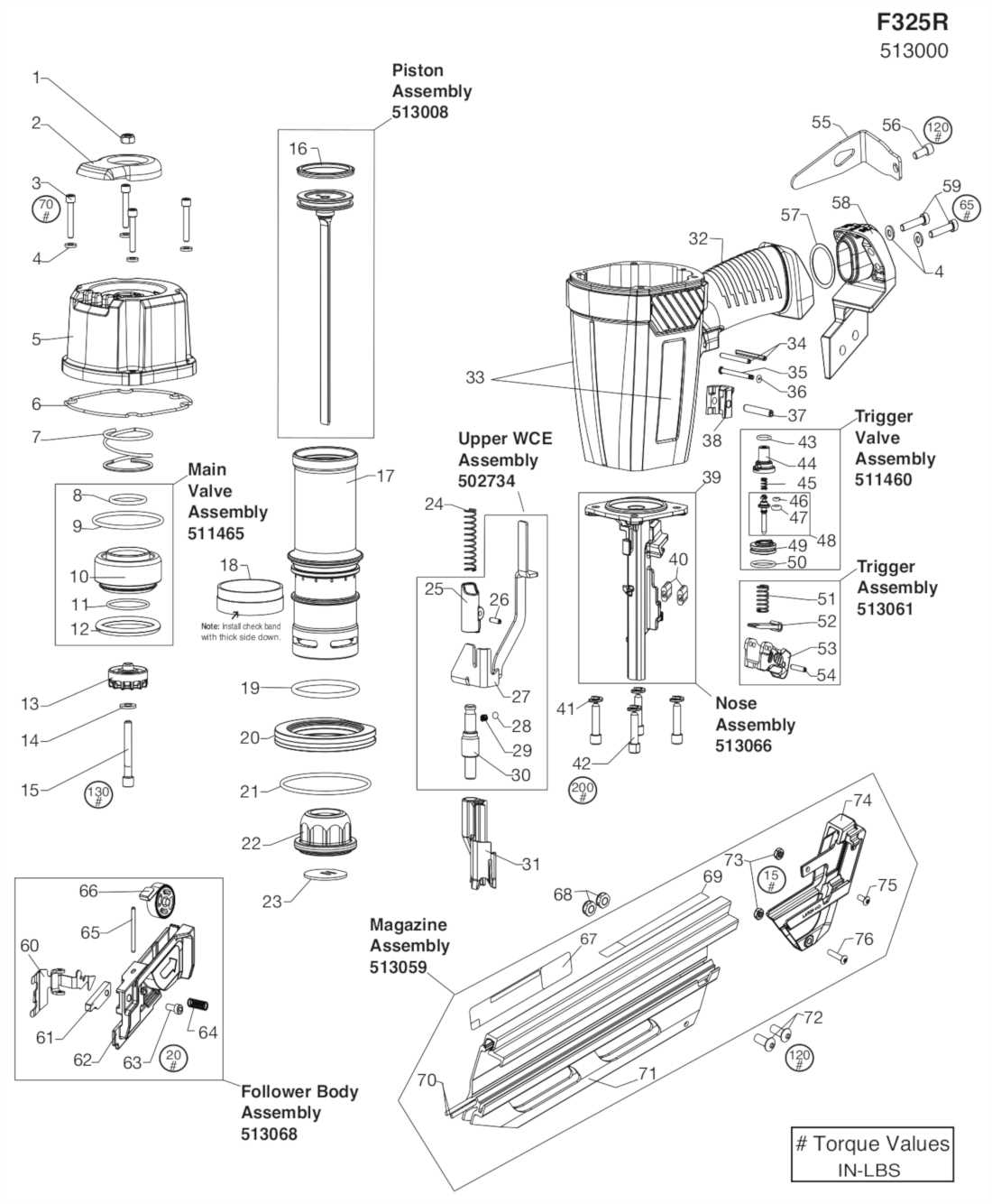 porter cable fn250b parts diagram