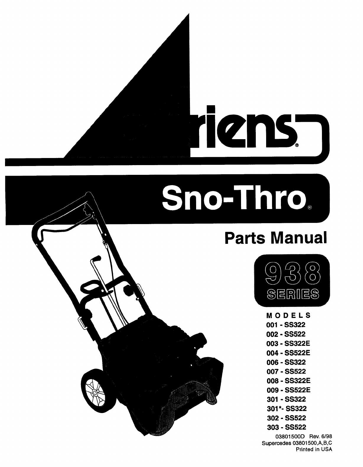 ariens snowblower parts diagram