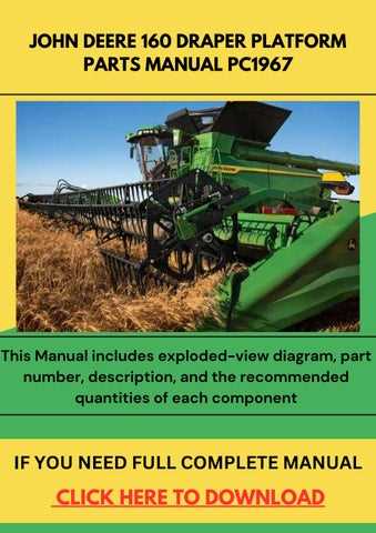 john deere 160 parts diagram