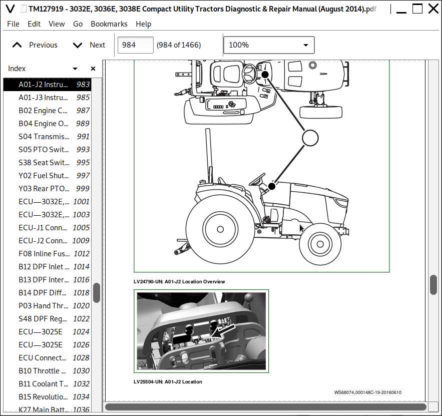 john deere 3038e parts diagram