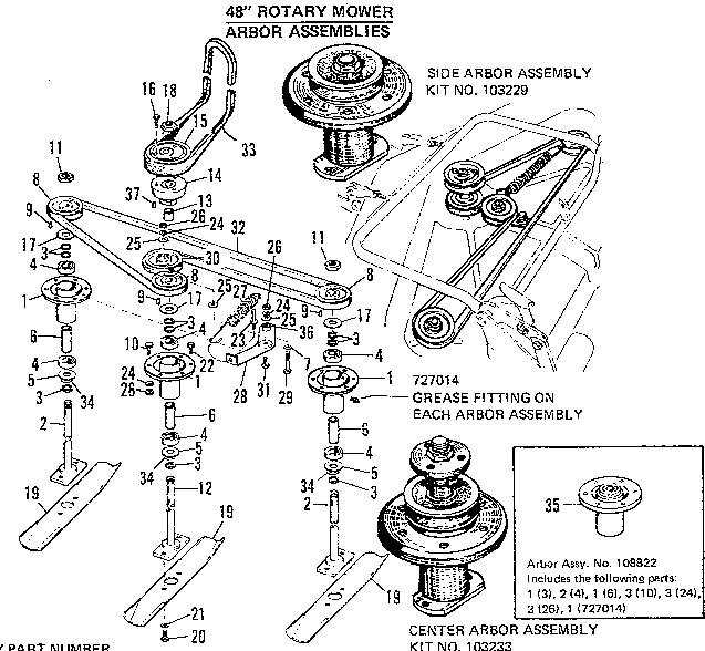 john deere 316 mower deck parts diagram