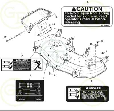 john deere 325 48 mower deck parts diagram