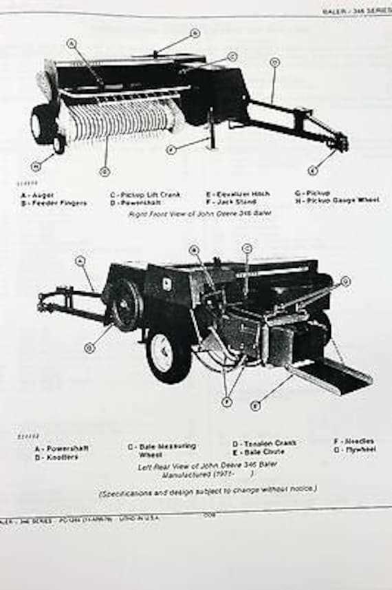 john deere 348 baler parts diagram