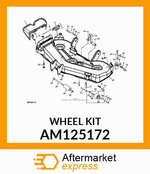 john deere 425 54 inch mower deck parts diagram