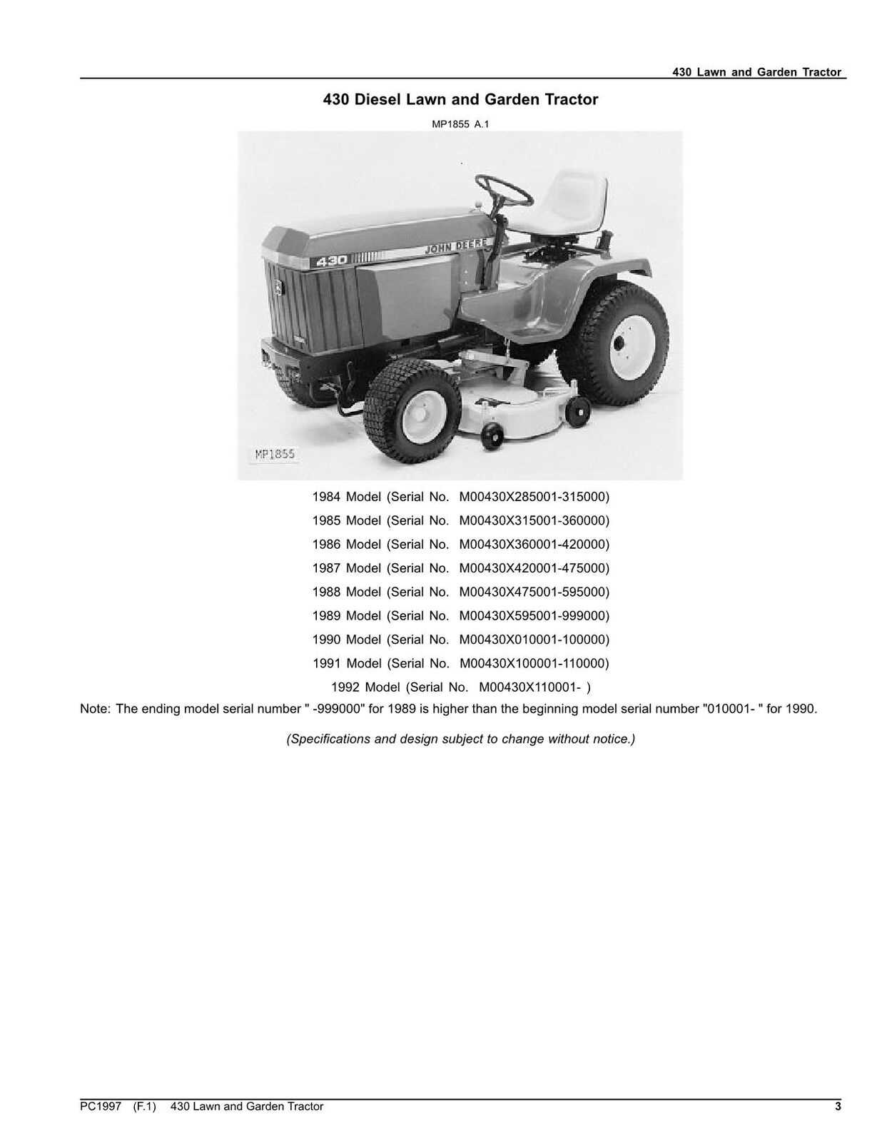 john deere 430 parts diagram