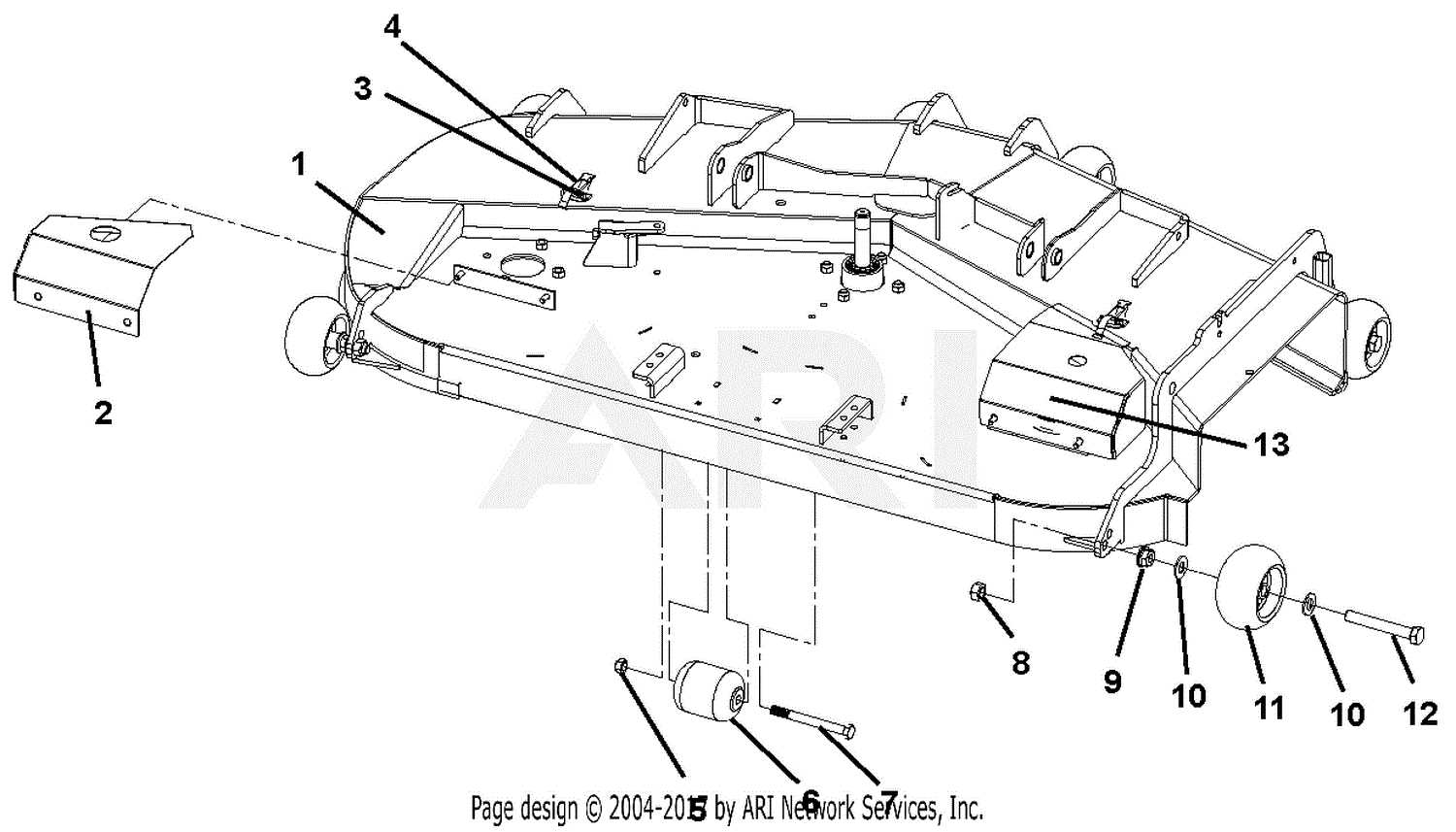 john deere 54 mower deck parts diagram