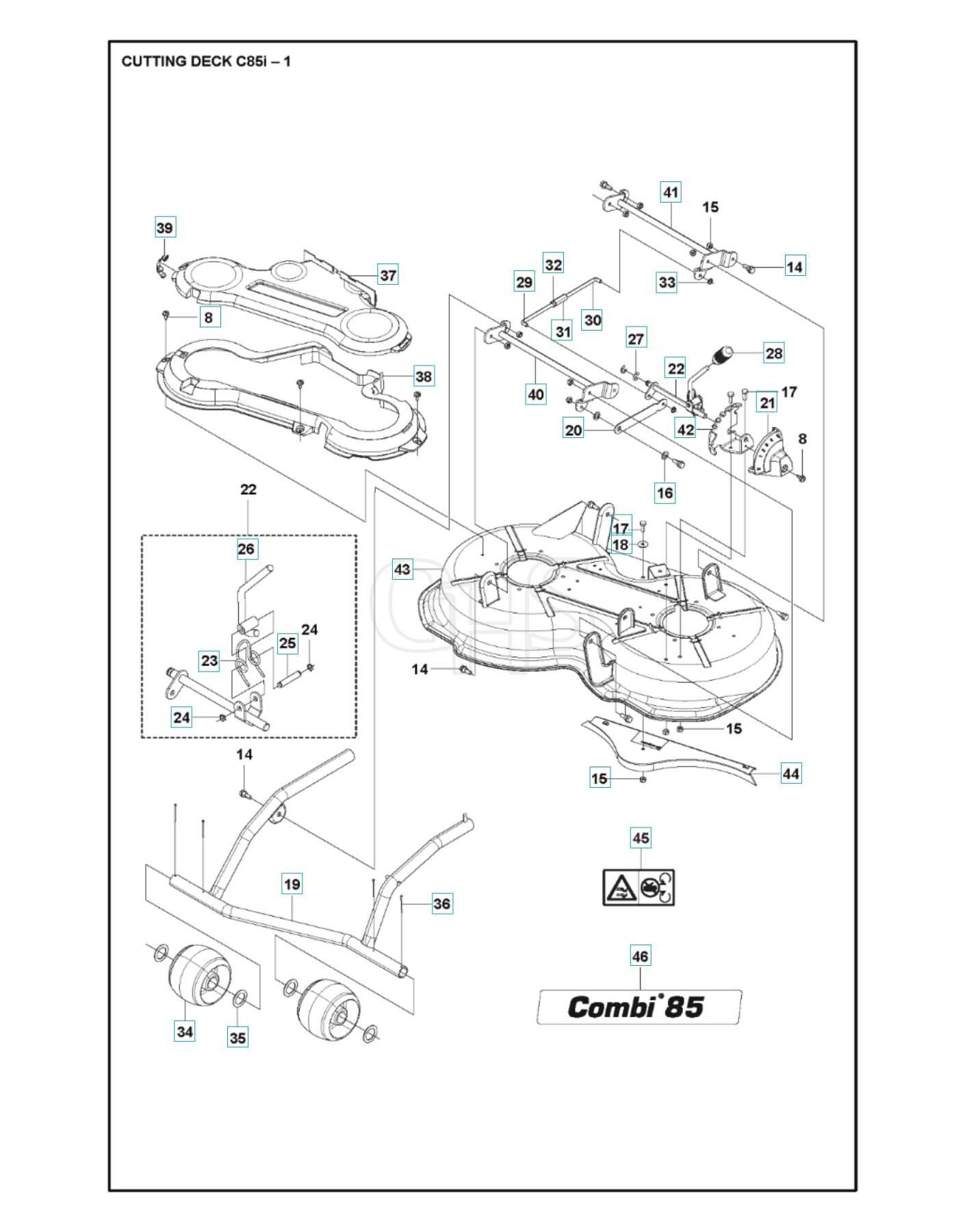 john deere 54c mower deck parts diagram