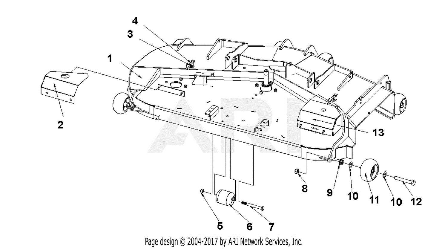 john deere 60 inch mower deck parts diagram