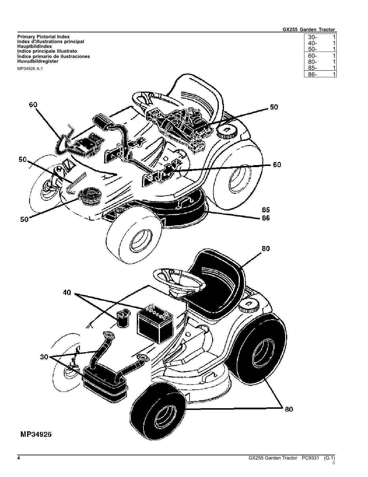 john deere gx255 parts diagram