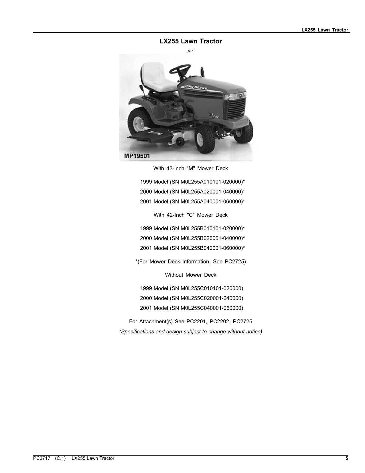 john deere lx255 parts diagram