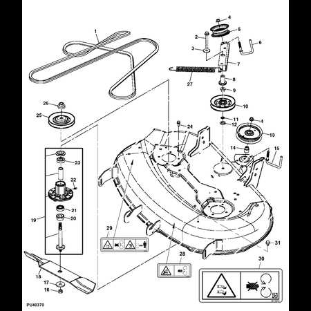 john deere x300 42 inch deck parts diagram