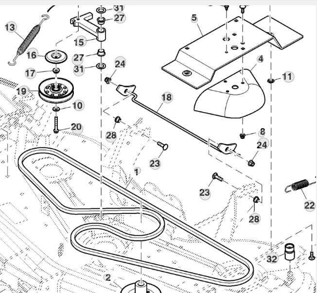 john deere x360 mower deck parts diagram