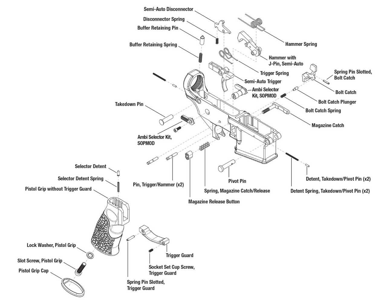 parts diagram for ar 15