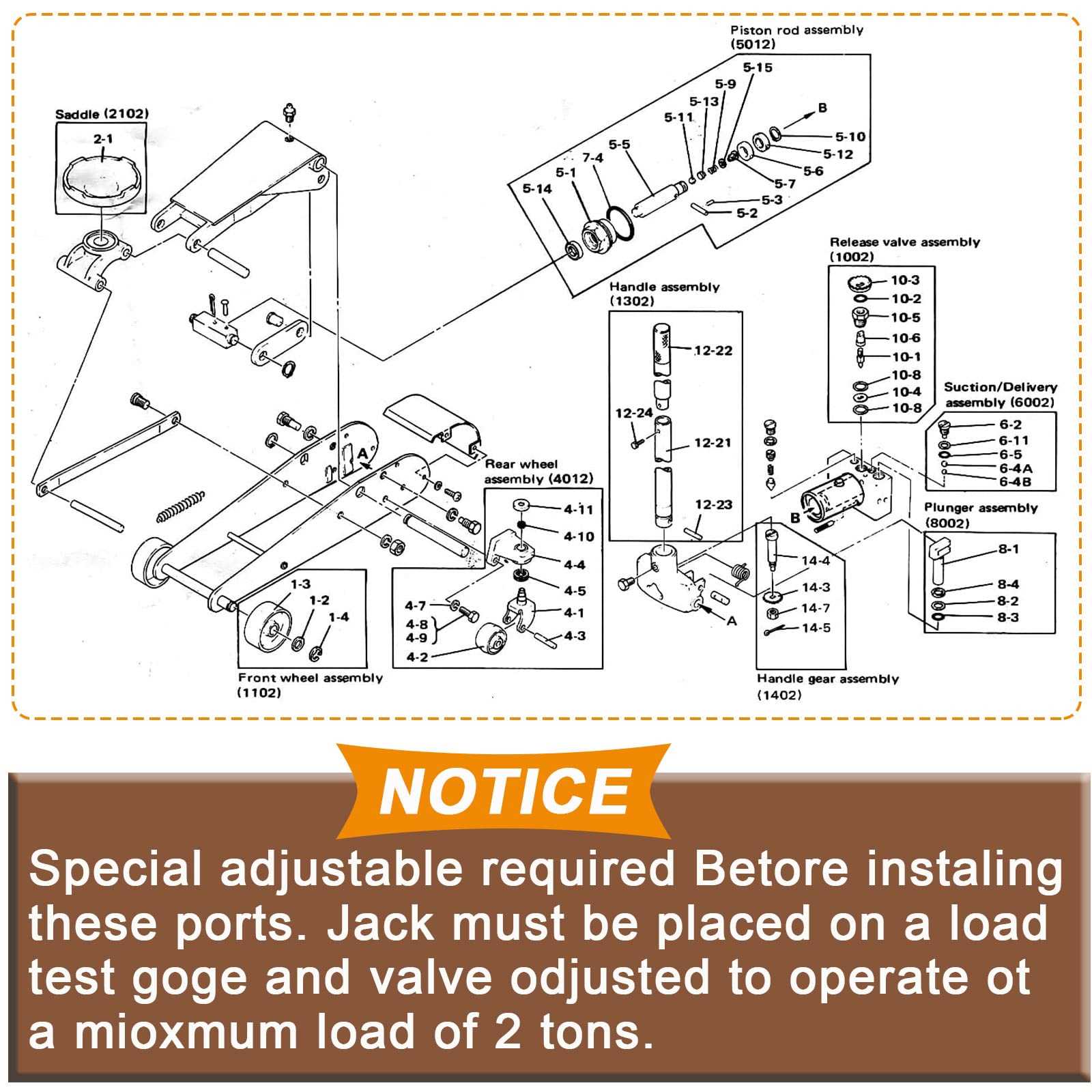 craftsman 3 ton floor jack parts diagram