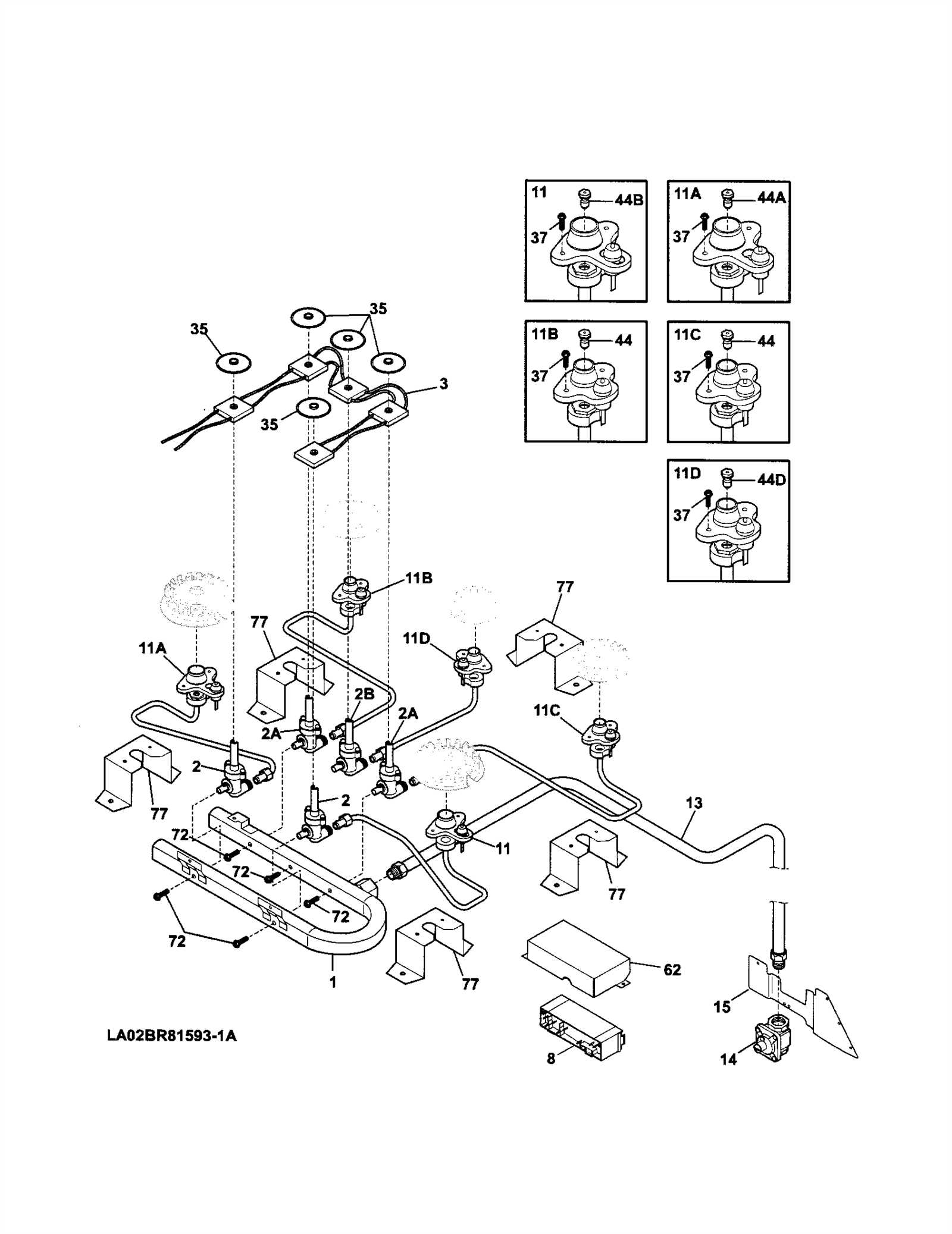 kenmore gas range model 790 parts diagram