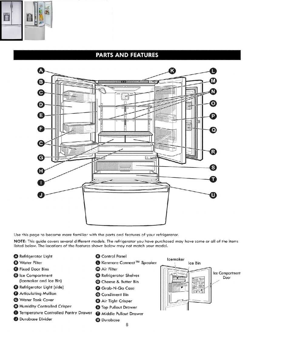 kenmore side by side refrigerator parts diagram