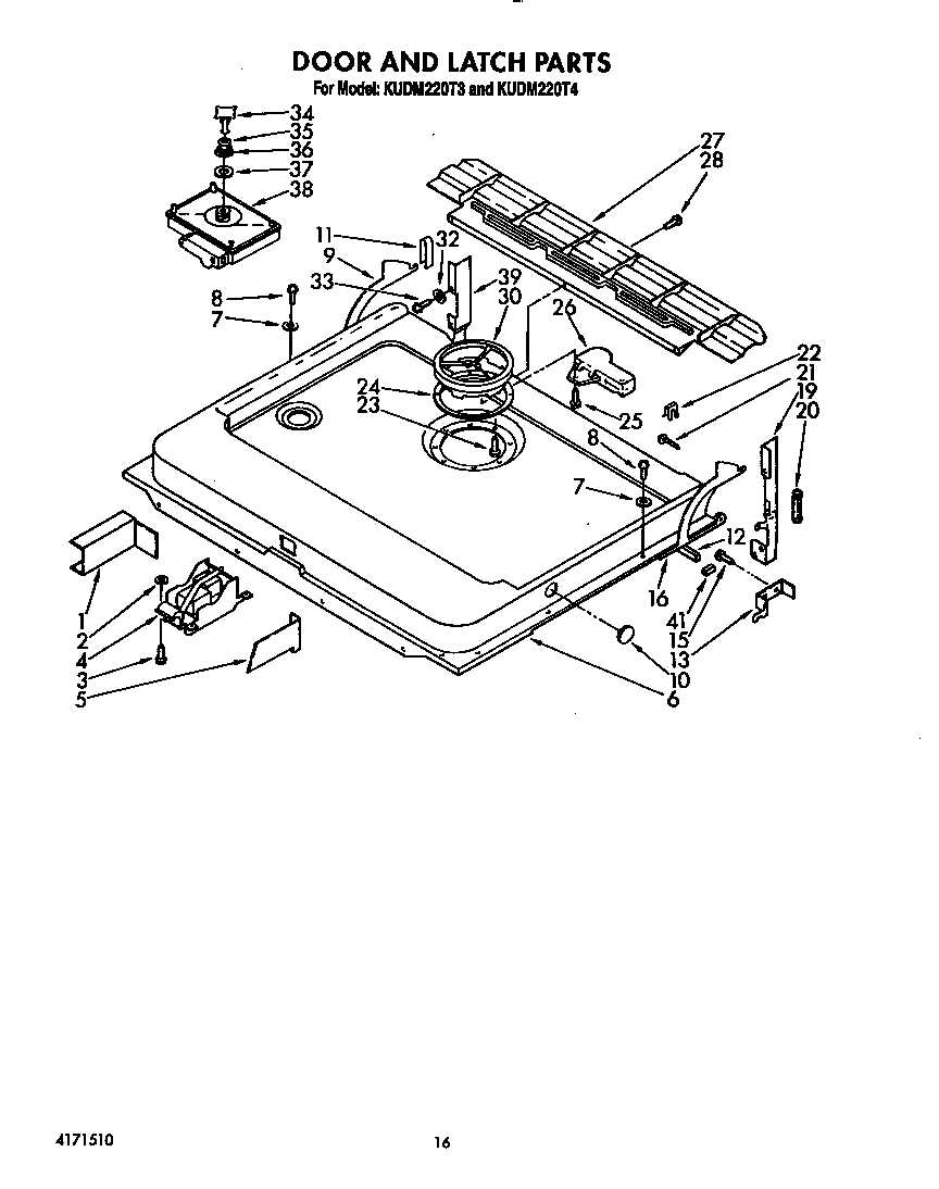 kitchen aid dishwasher parts diagram