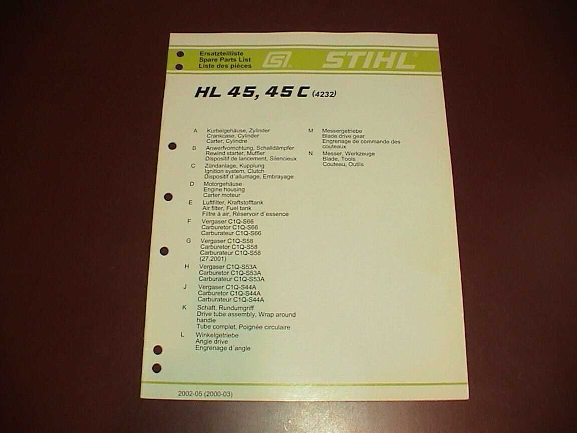 stihl hl 94 parts diagram