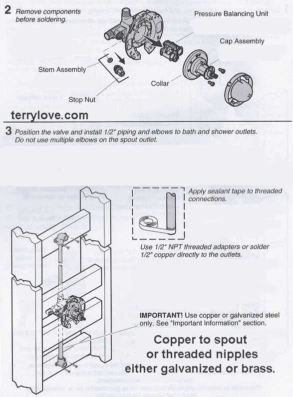 kohler shower faucet parts diagram