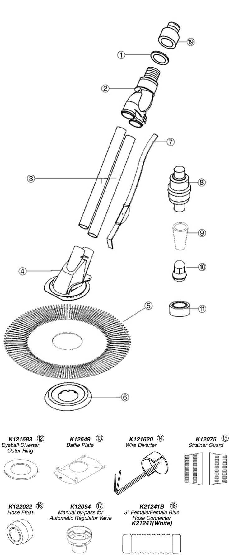 kreepy krauly parts diagram