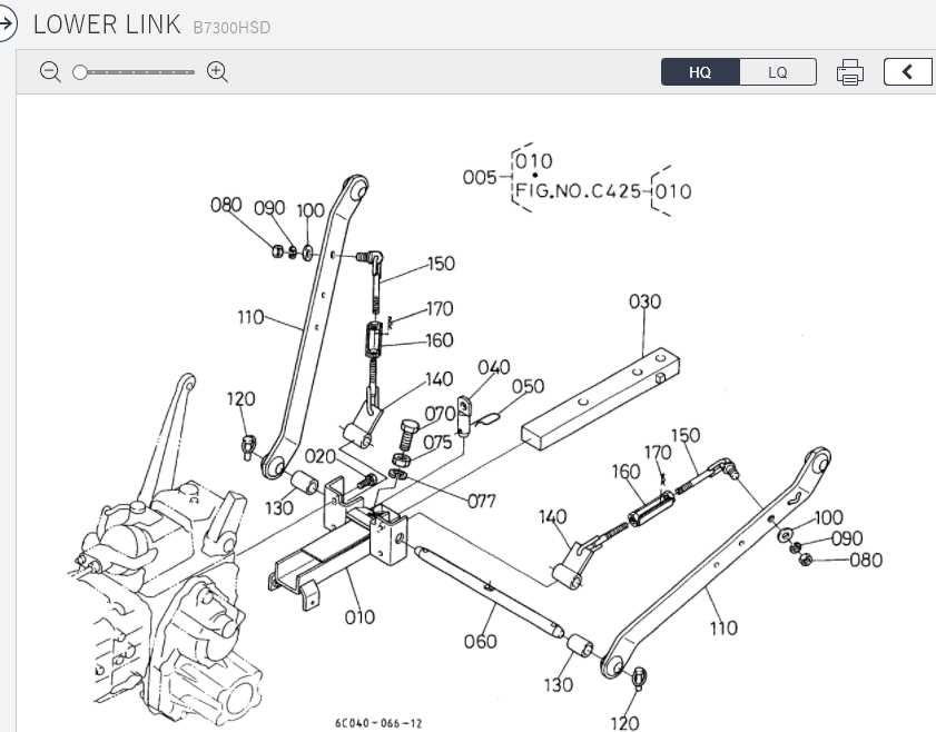 kubota 3 point hitch parts diagram