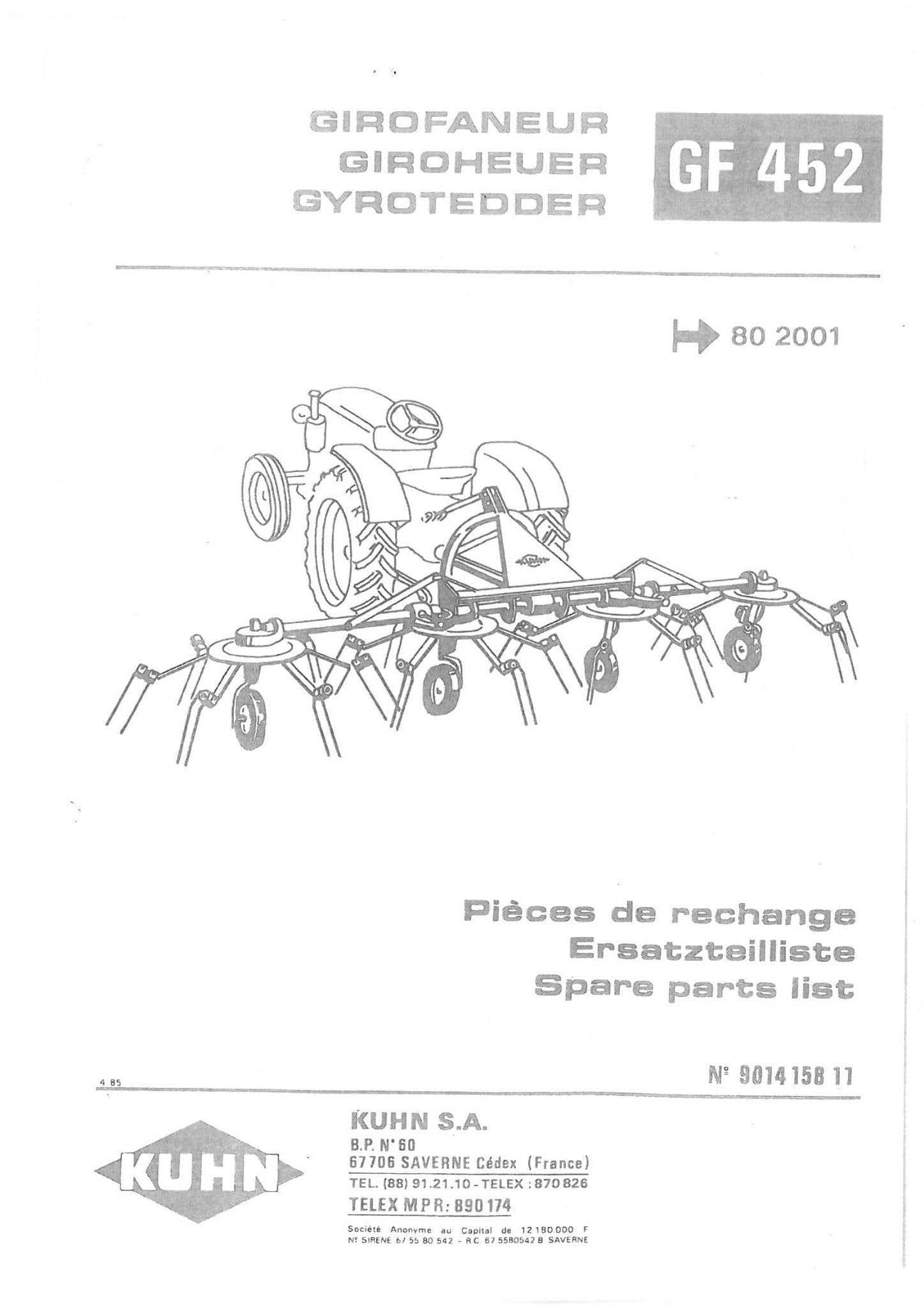 kuhn hay tedder parts diagram