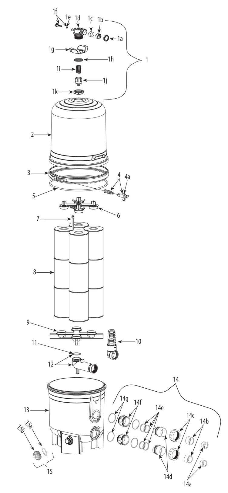 waterway sand filter parts diagram