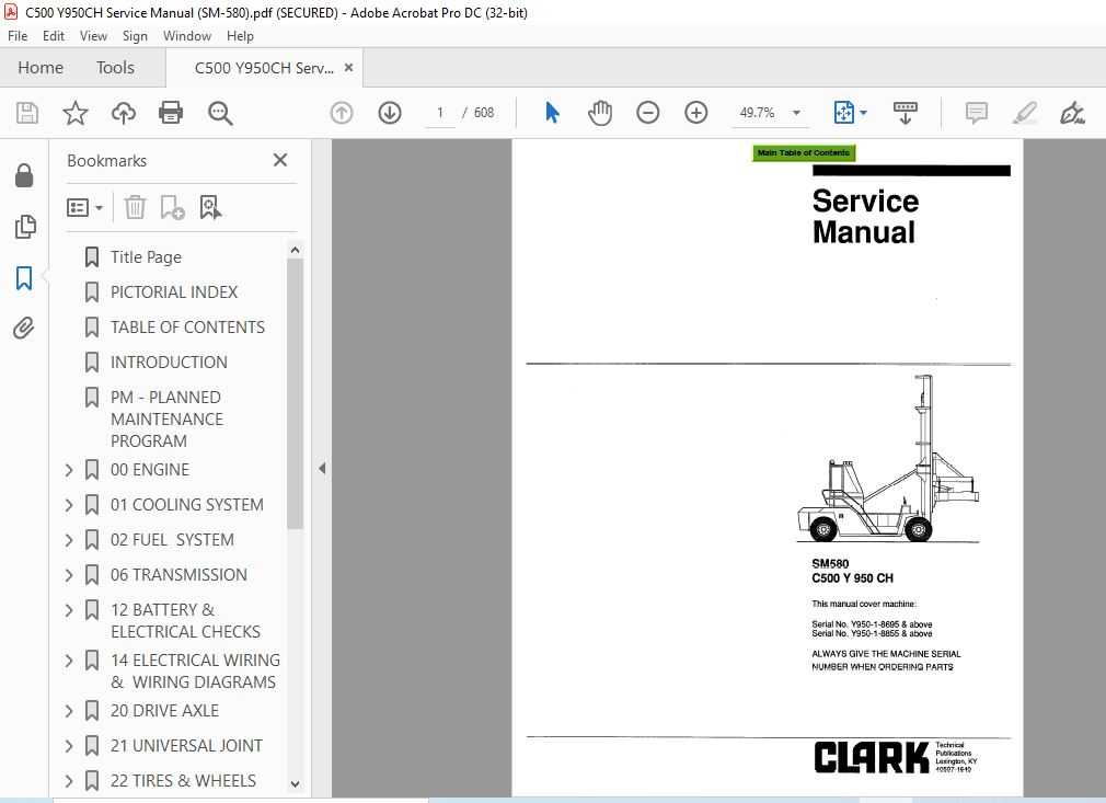 clark c500 forklift parts diagram