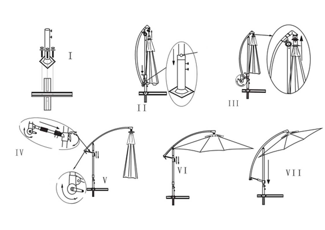 cantilever umbrella parts diagram