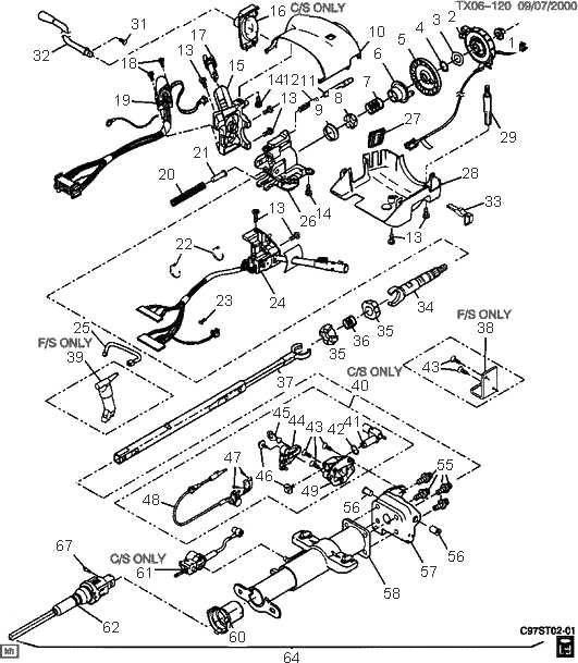 gm steering column parts diagram