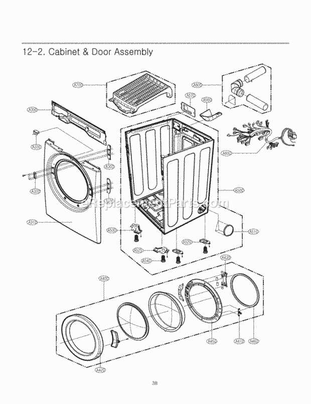 lg front load dryer parts diagram