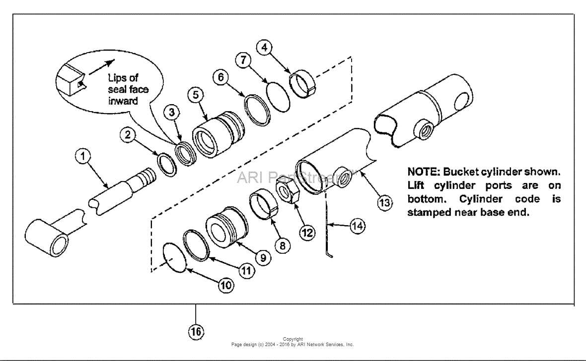 diagram hydraulic cylinder parts