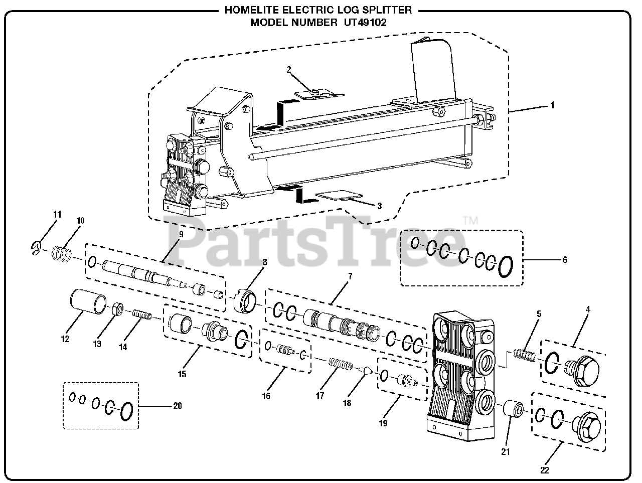 log splitter parts diagram