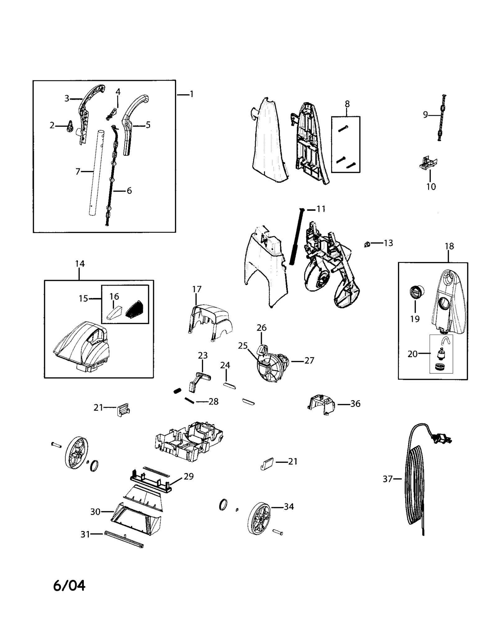 bissell carpet cleaner parts diagram