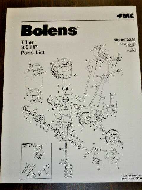 bolens tiller parts diagram