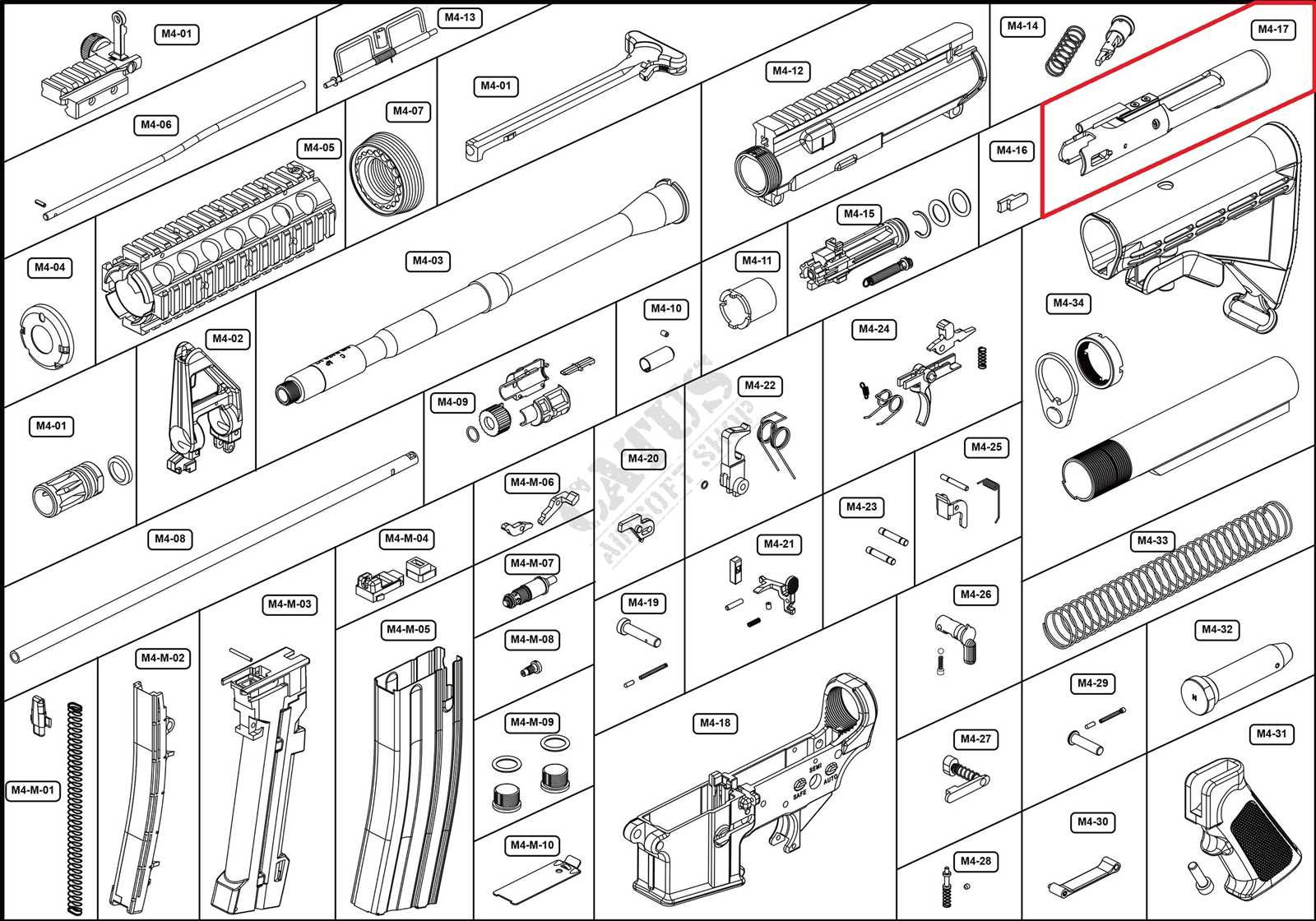 m4 parts diagram