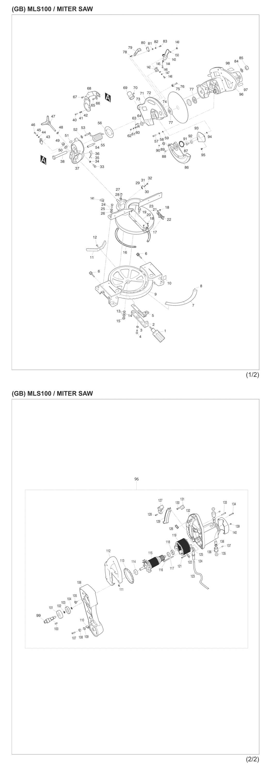 makita miter saw parts diagram