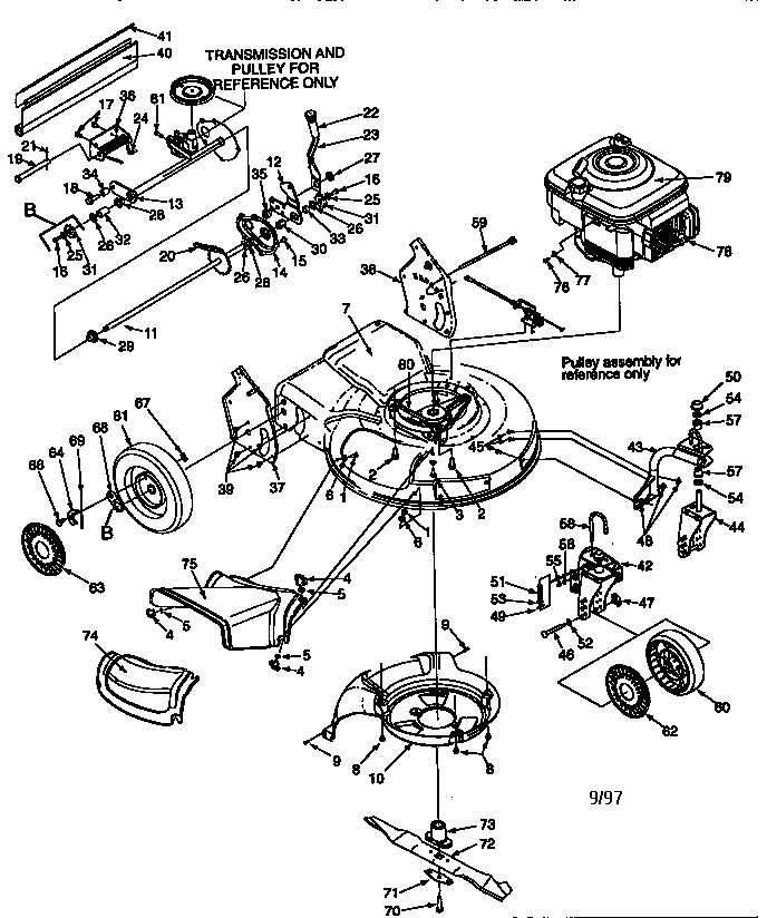 manual craftsman self propelled lawn mower parts diagram