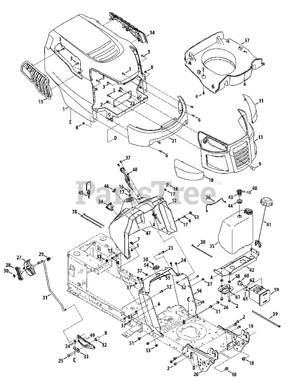 huskee tiller parts diagram