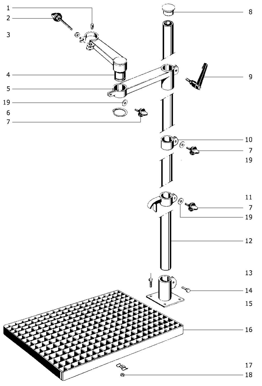 mic stand parts diagram
