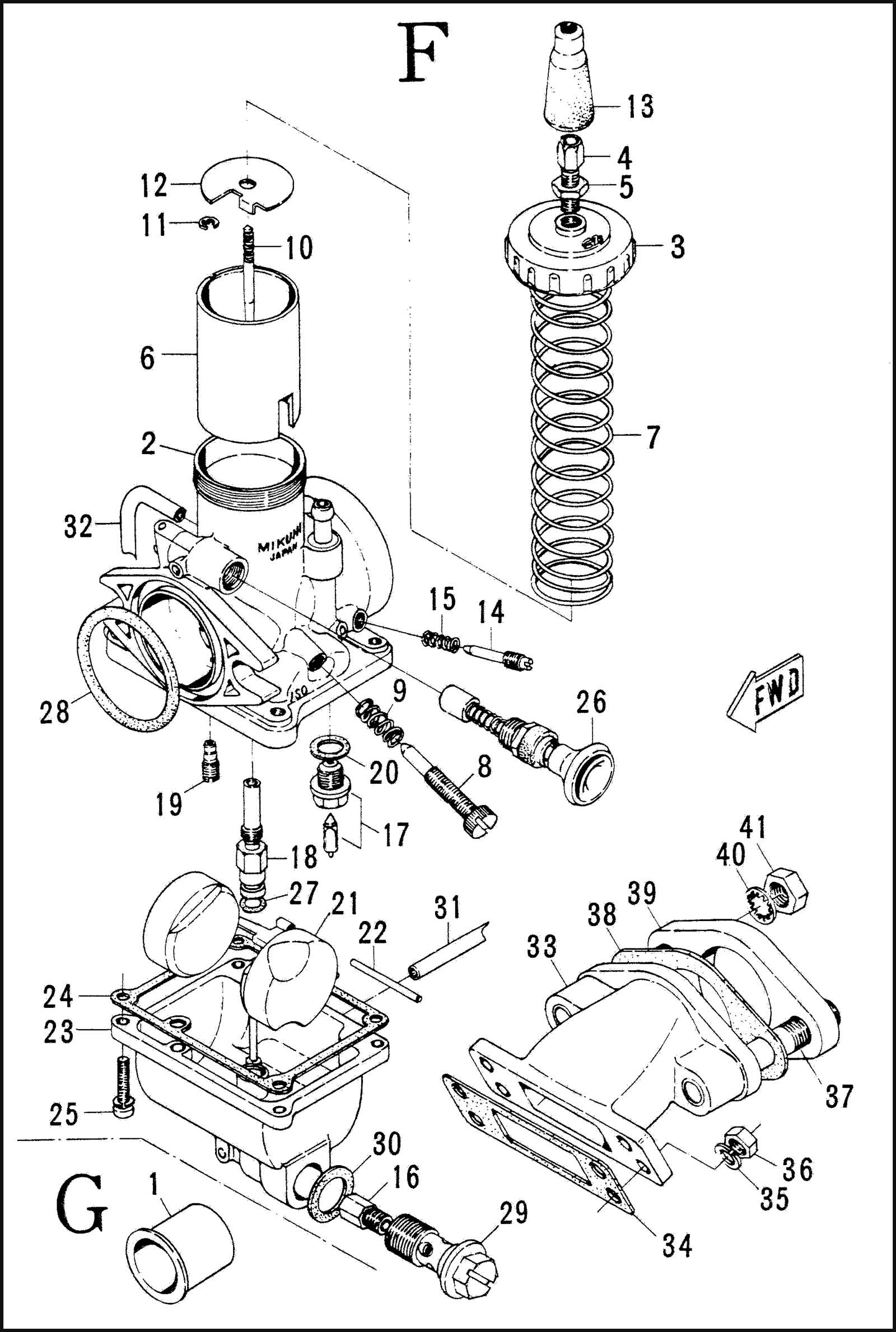 mikuni carburetor parts diagram