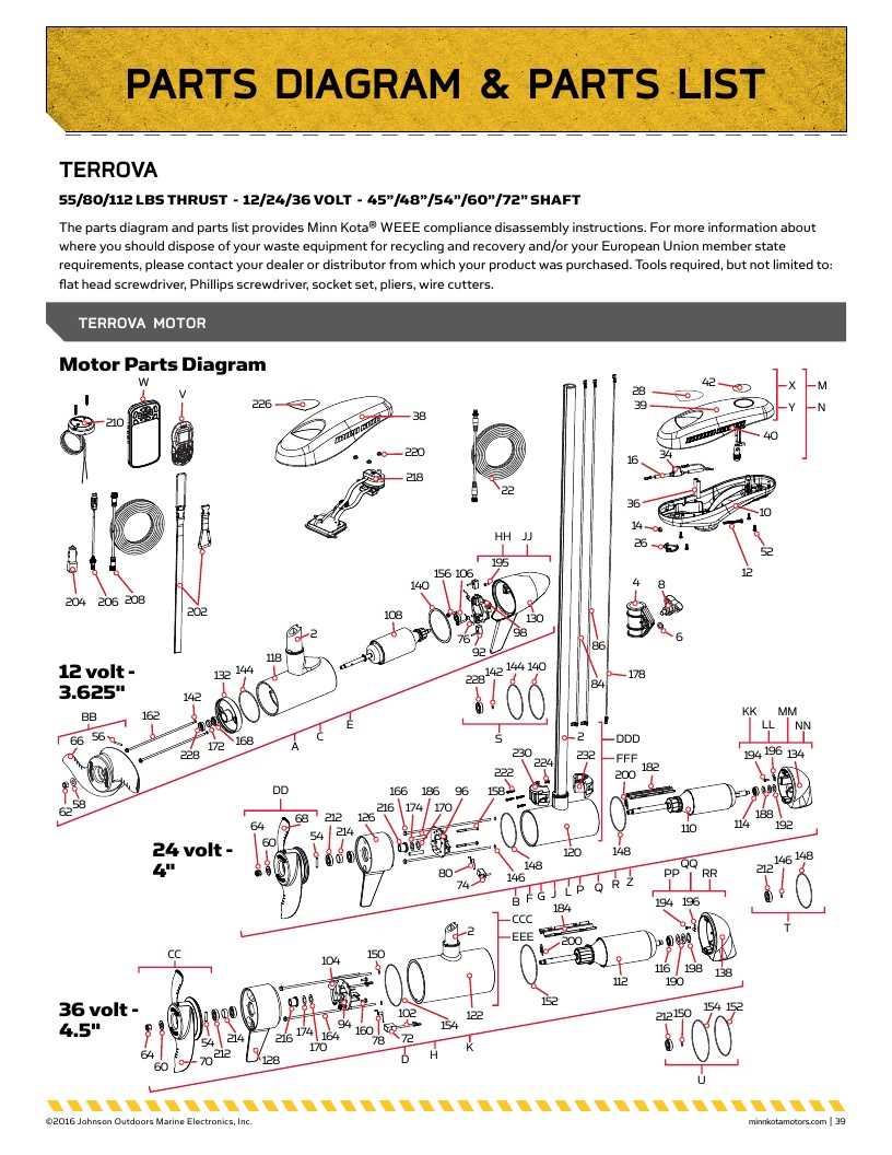 minn kota terrova 112 parts diagram