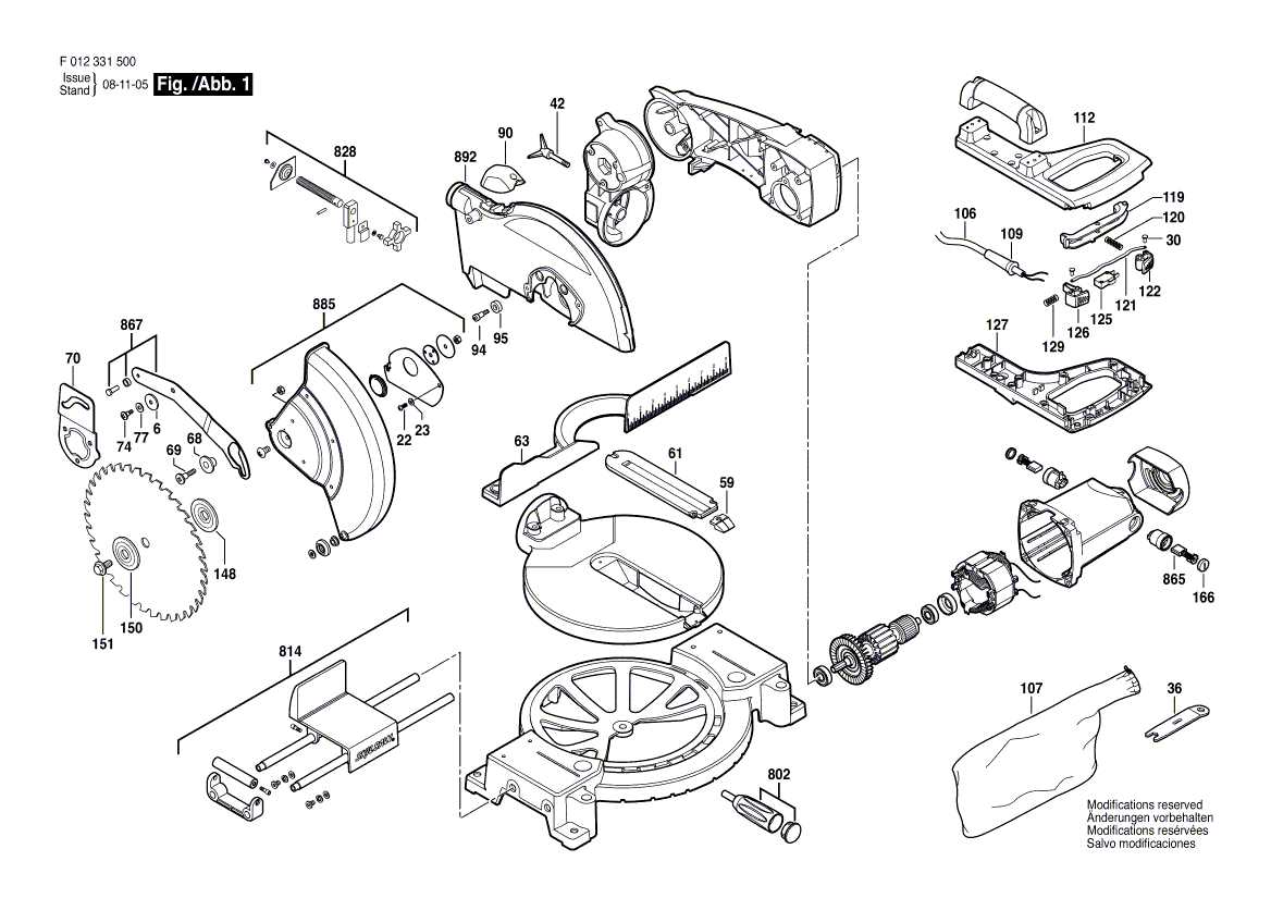 mitre saw parts diagram